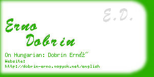 erno dobrin business card